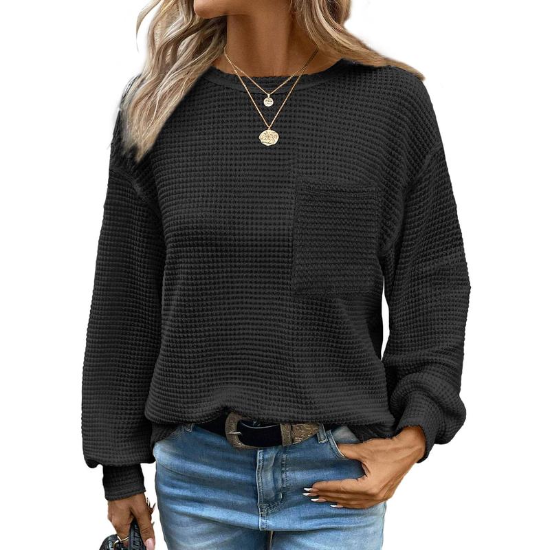 LIORA™ | Cozy Oversized Long Sleeve Crewneck Blouse