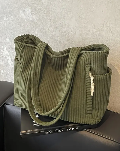 Maria ™ | Ribbed Handbag with Drawstring Detail