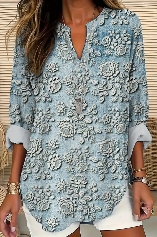 Amelia™ | Blouse Twilight Flower Blue