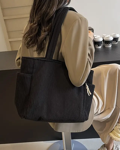 Maria ™ | Ribbed Handbag with Drawstring Detail