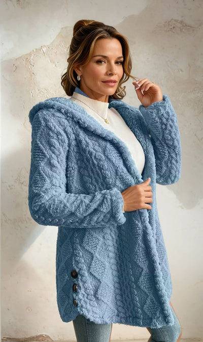 Rachel™ | Cozy Textured Knit Hooded Cardigan