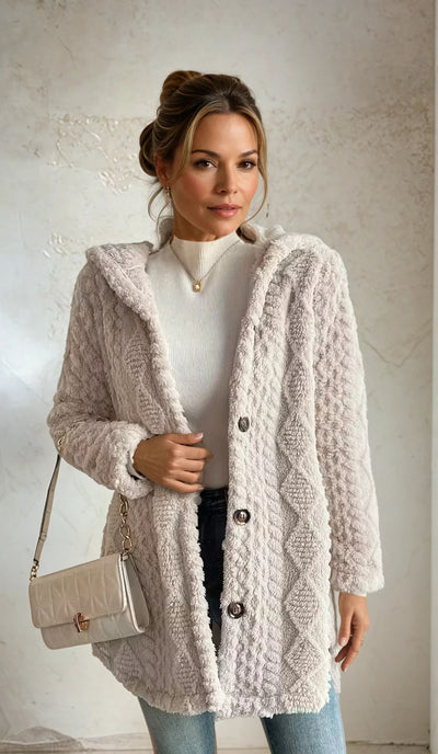 Rachel™ | Cozy Textured Knit Hooded Cardigan