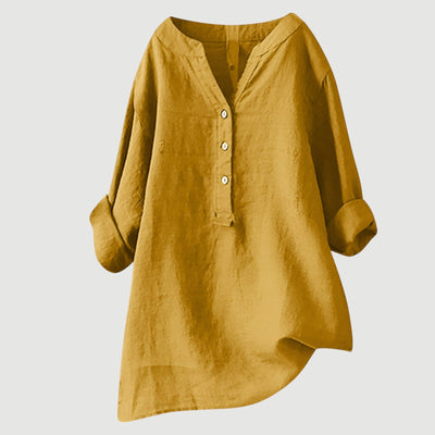 Freja™ I Light & Comfortable Linen Shirt with Buttons